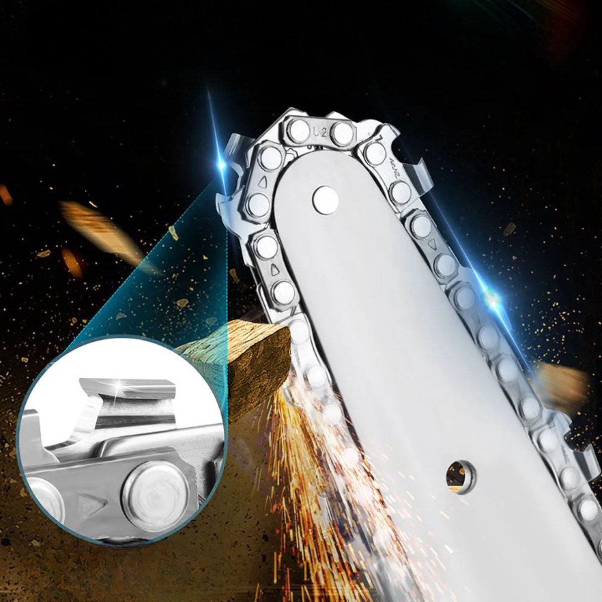 GISAM - Elektrische Kettingzaag - Oplaadbaar - 2 Batterijen - 6 Inch - Red