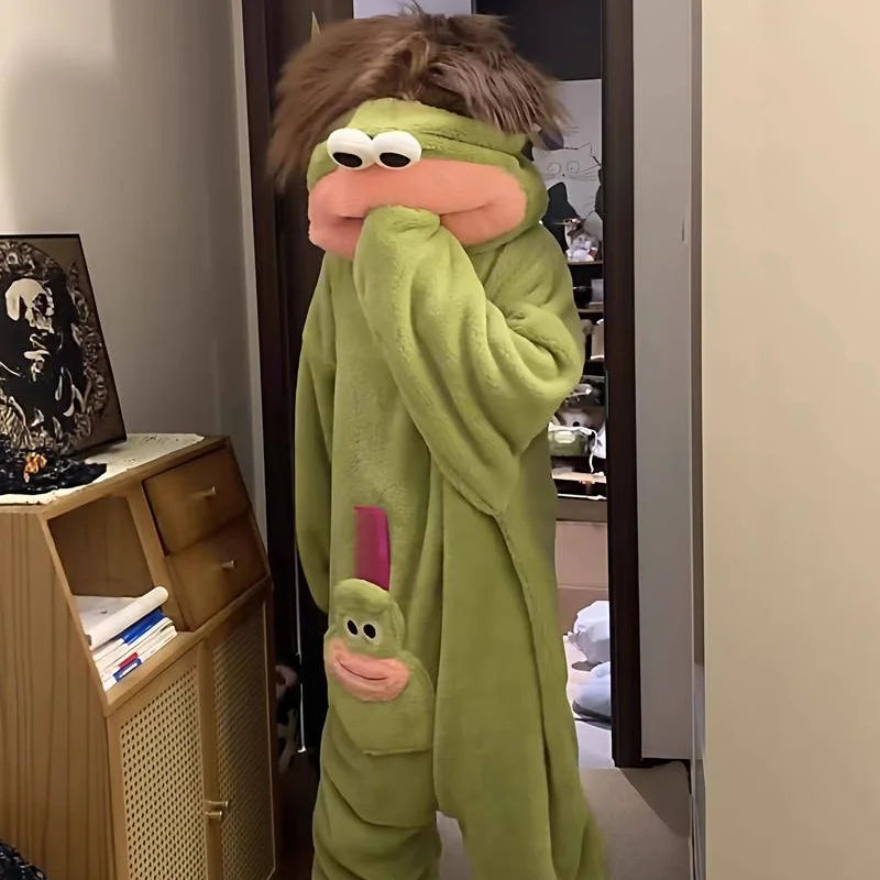 Long-Haired Green Monster Pajamas