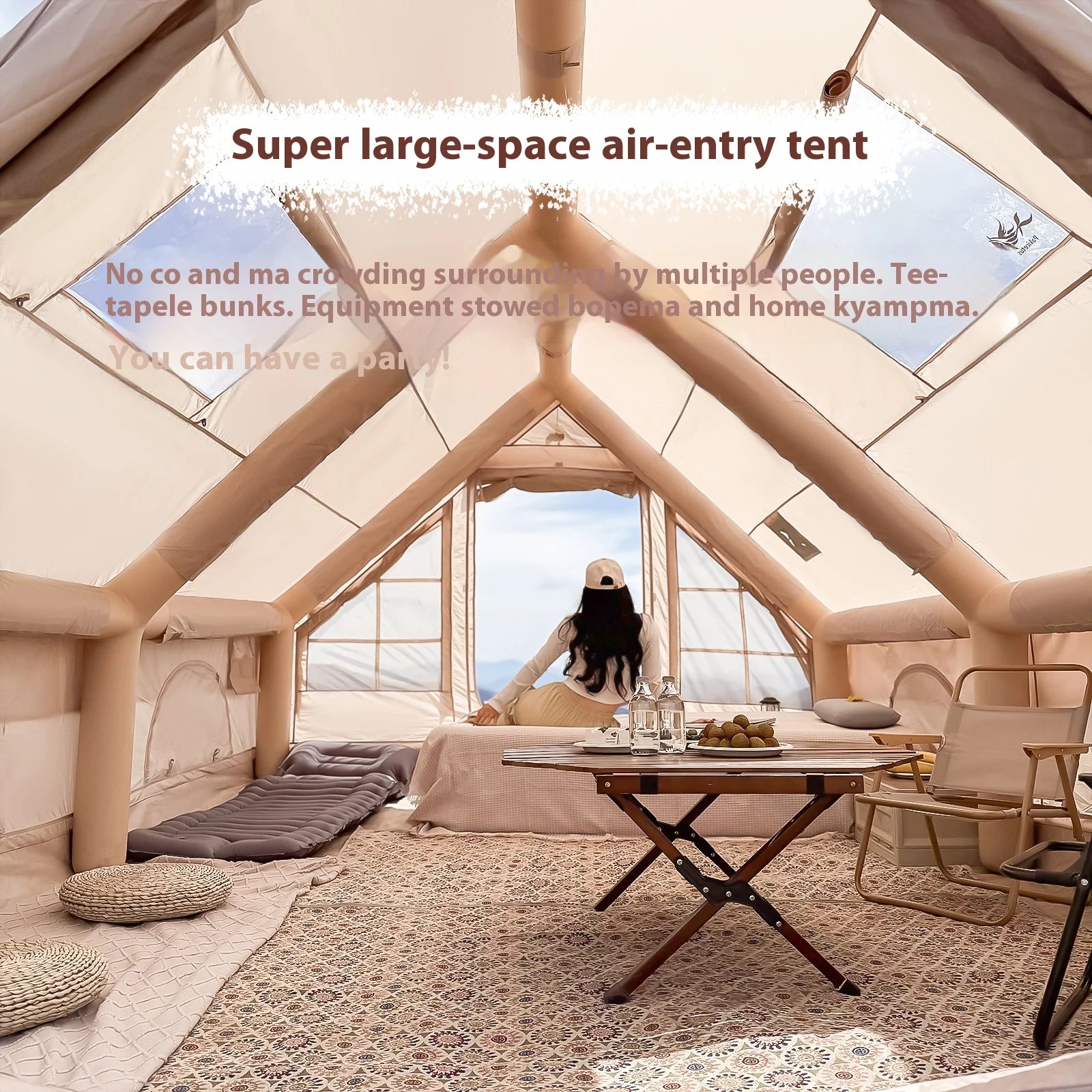 Inflatable Tents For Camping, Easy Setup Family Tent, Glamping Tents, Haven Tent, Equipped With Storage Bag, Luxury Cabin Tent