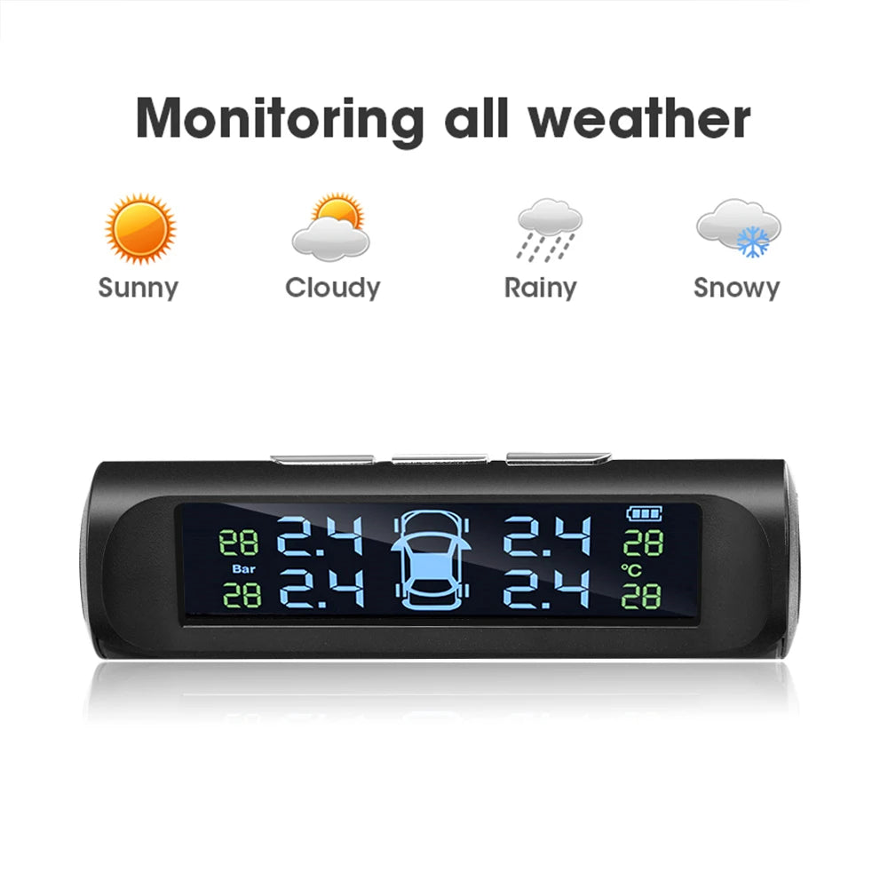 SafeTire Pro™ – Slimme Bandenspanningscontrolesysteem met Zonne-energie en Realtime Monitoring