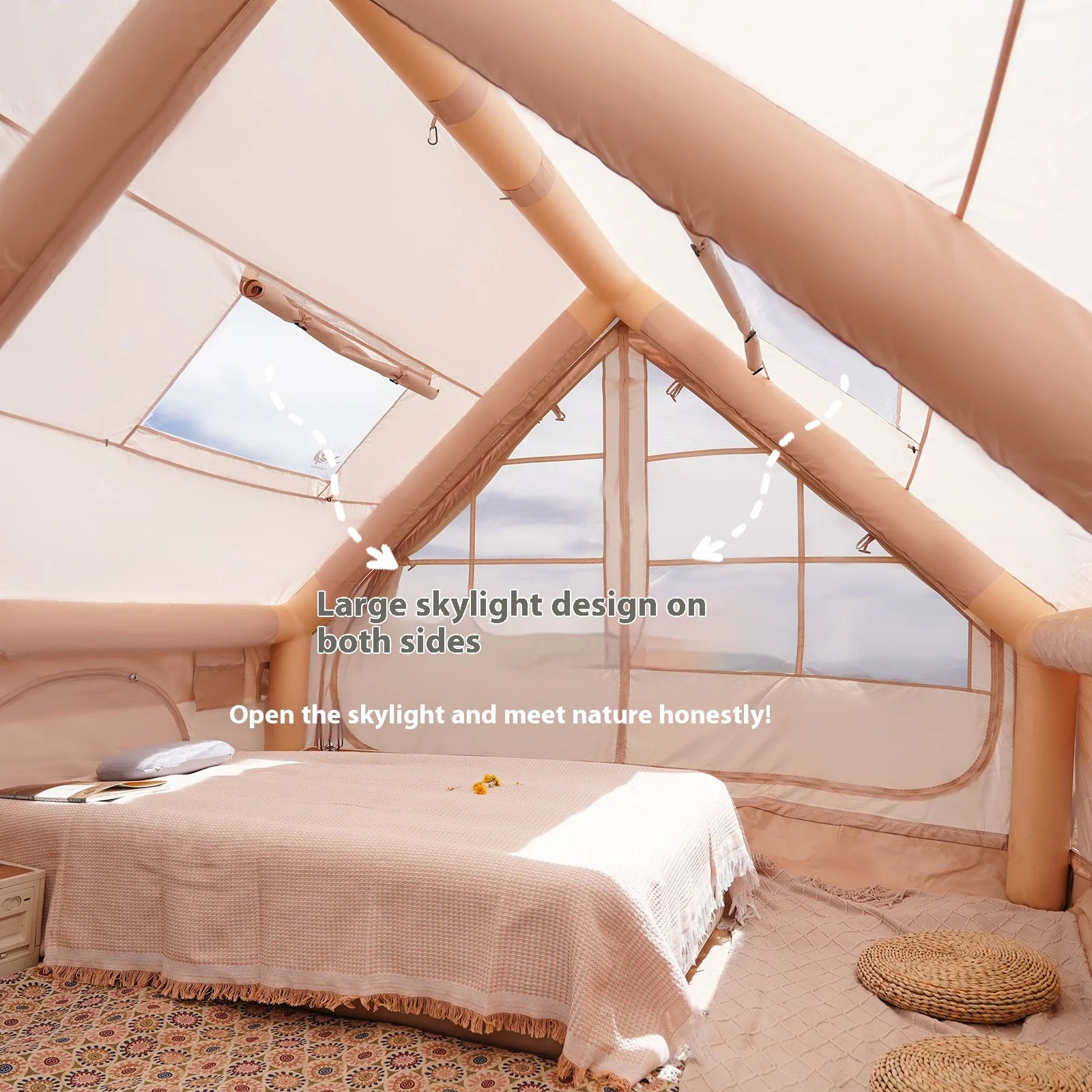 Inflatable Tents For Camping, Easy Setup Family Tent, Glamping Tents, Haven Tent, Equipped With Storage Bag, Luxury Cabin Tent