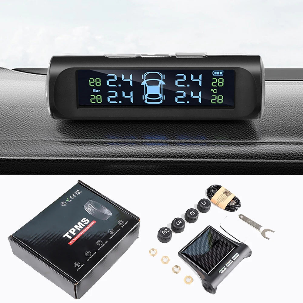 SafeTire Pro™ – Slimme Bandenspanningscontrolesysteem met Zonne-energie en Realtime Monitoring