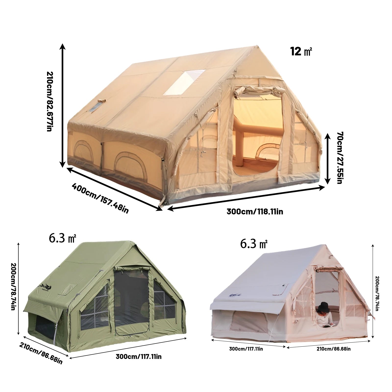 Inflatable Tents For Camping, Easy Setup Family Tent, Glamping Tents, Haven Tent, Equipped With Storage Bag, Luxury Cabin Tent